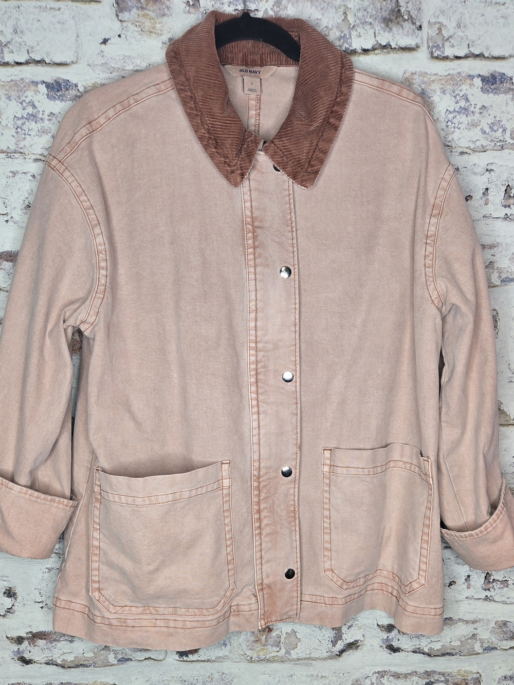 Old Navy Dusty Pink Jacket with Corduroy Collar